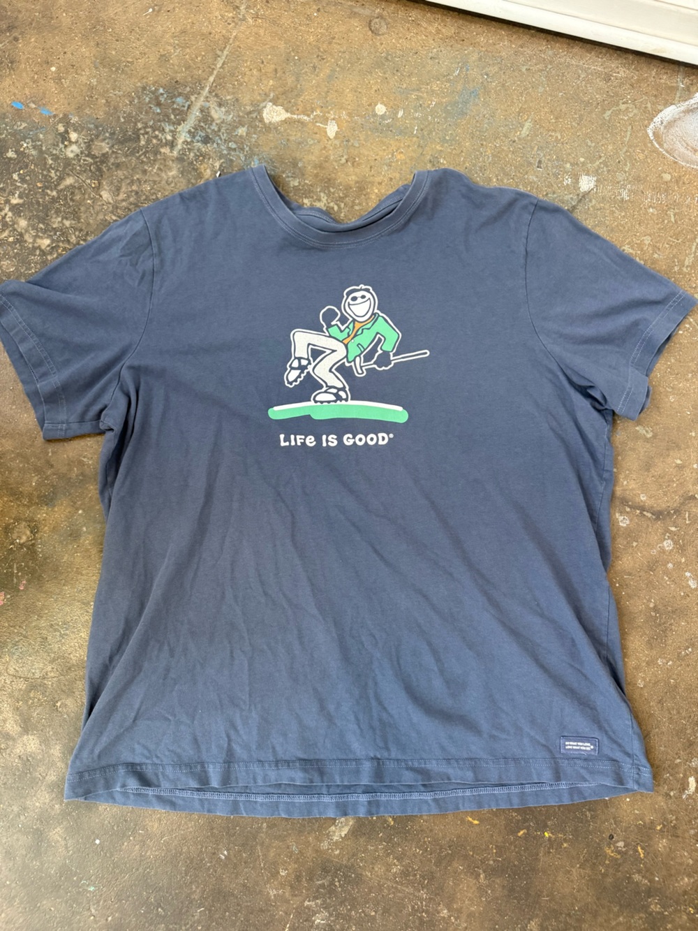 Life Is Good mens Navy Graphic Tee - Surfing Dog